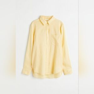 Linen Blend Button Down Blouse